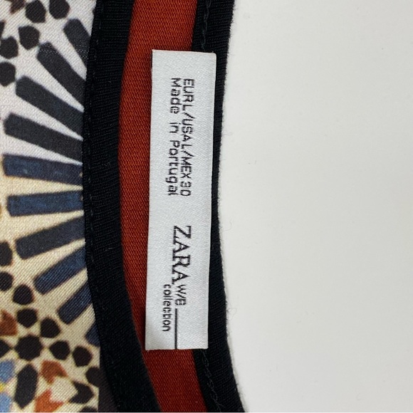 Zara Earth Tone Color Top/Pullover Boho Style Polyester/Cotton Short Sleeve READ - Picture 6 of 7